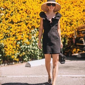 Snake Jacquard Mini Black Dress